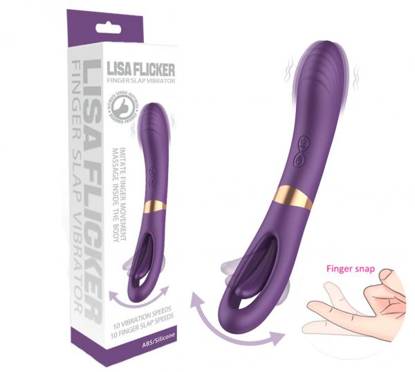 Que rung 2 đầu Lisa Flicker Fingerslap có lưỡi liếm massage mô phỏng búng tay
