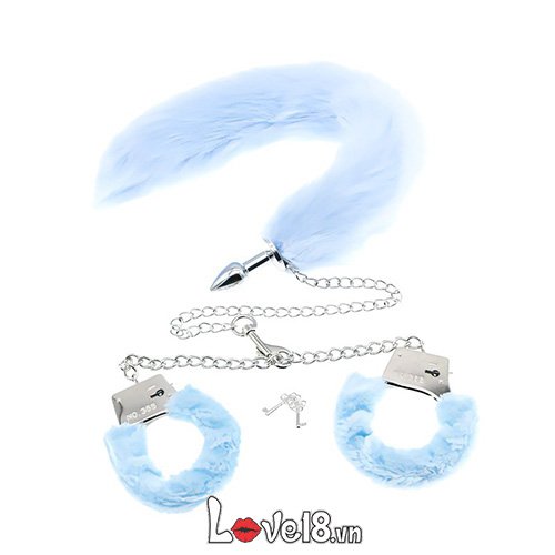 Set đồ chơi bạo dâm còng tay và đuôi chồn